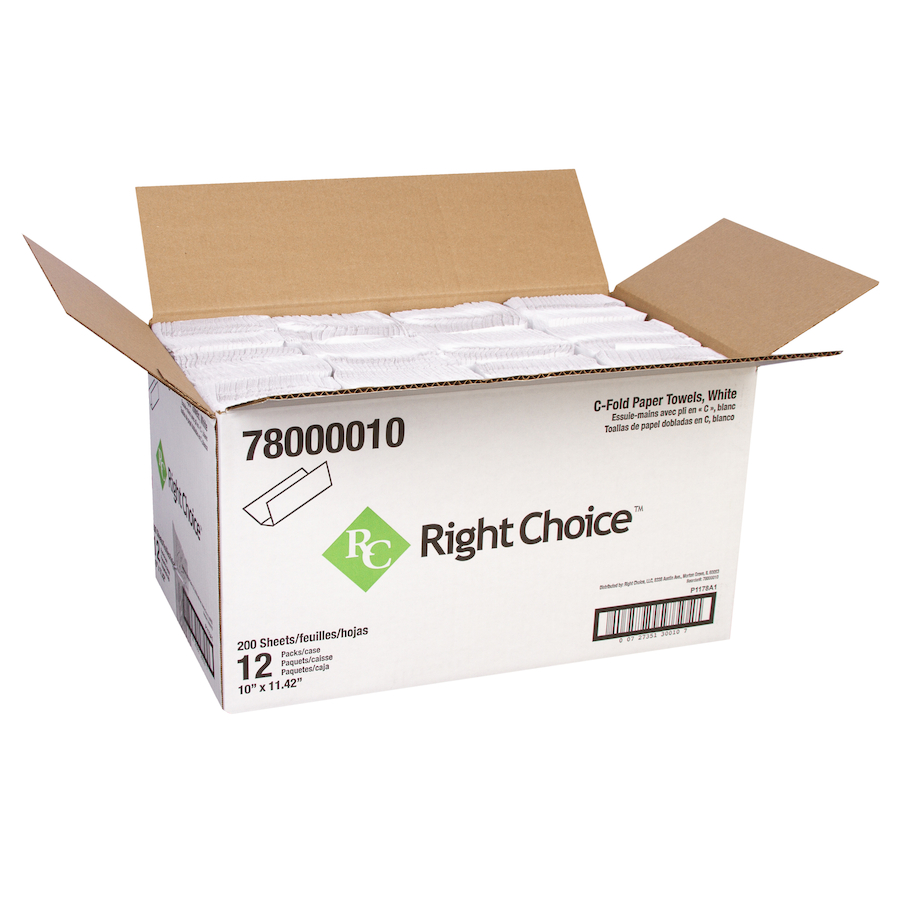 Right Choice™ Paper CFold Towels 1Ply White CFold Hand Towels